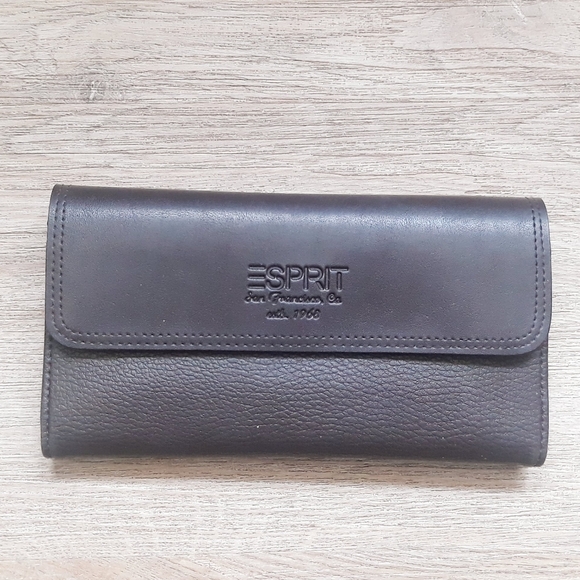 Esprit Pebbled Brown Faux Leather Wallet Billfold - Picture 14 of 14